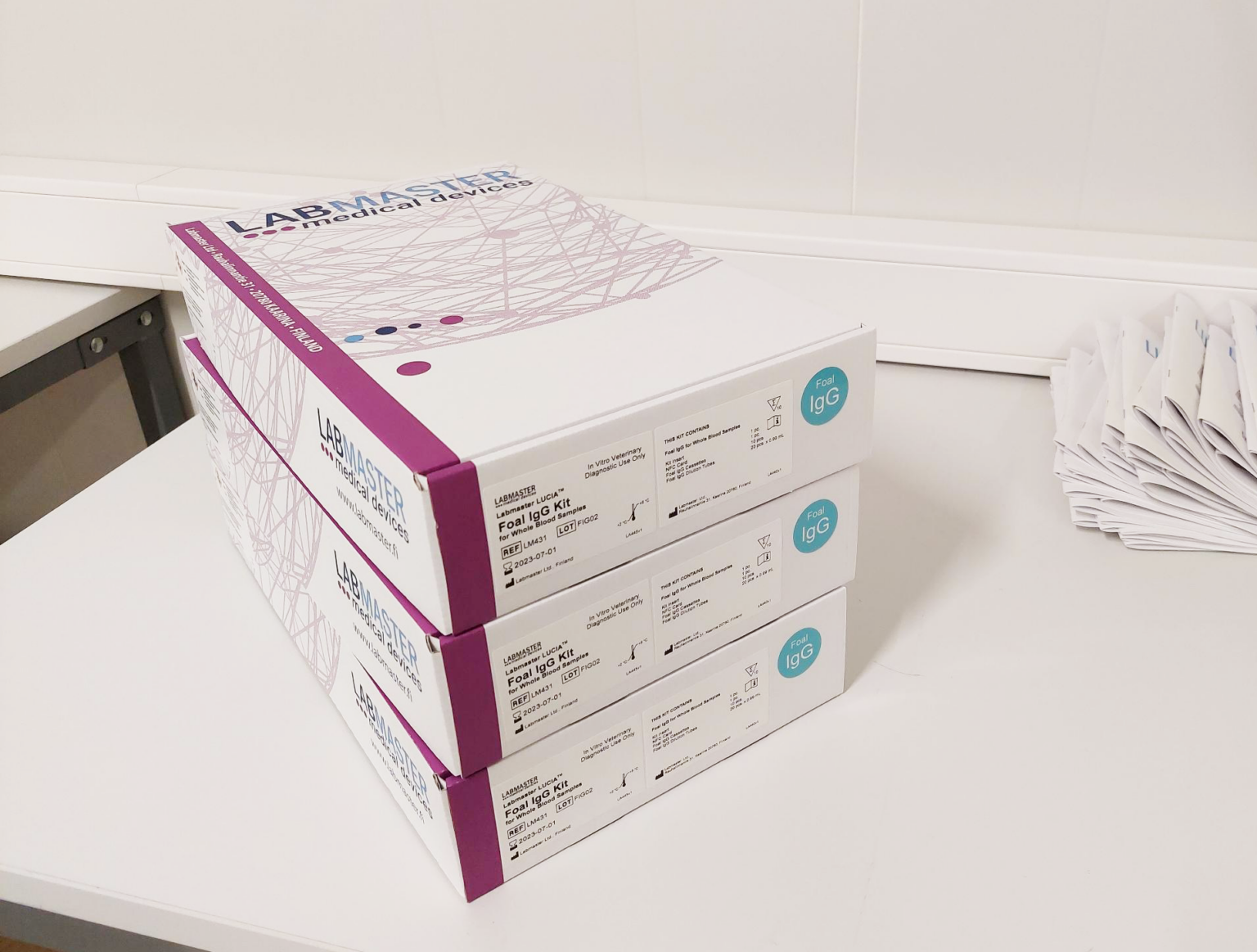Foal IgG test kits are ready to go! Labmaster Finland
